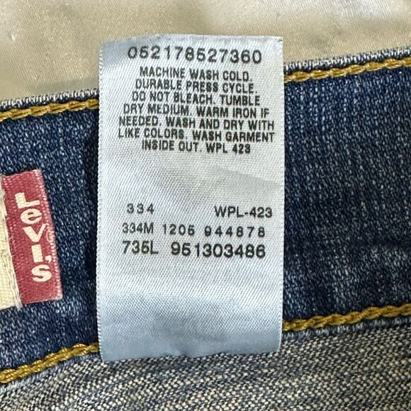 VTG Y2K Levi's Denim Jean Skirt Distressed Hem Knee Length Sz 4 Coastal Cowgirl. - Picture 8 of 9